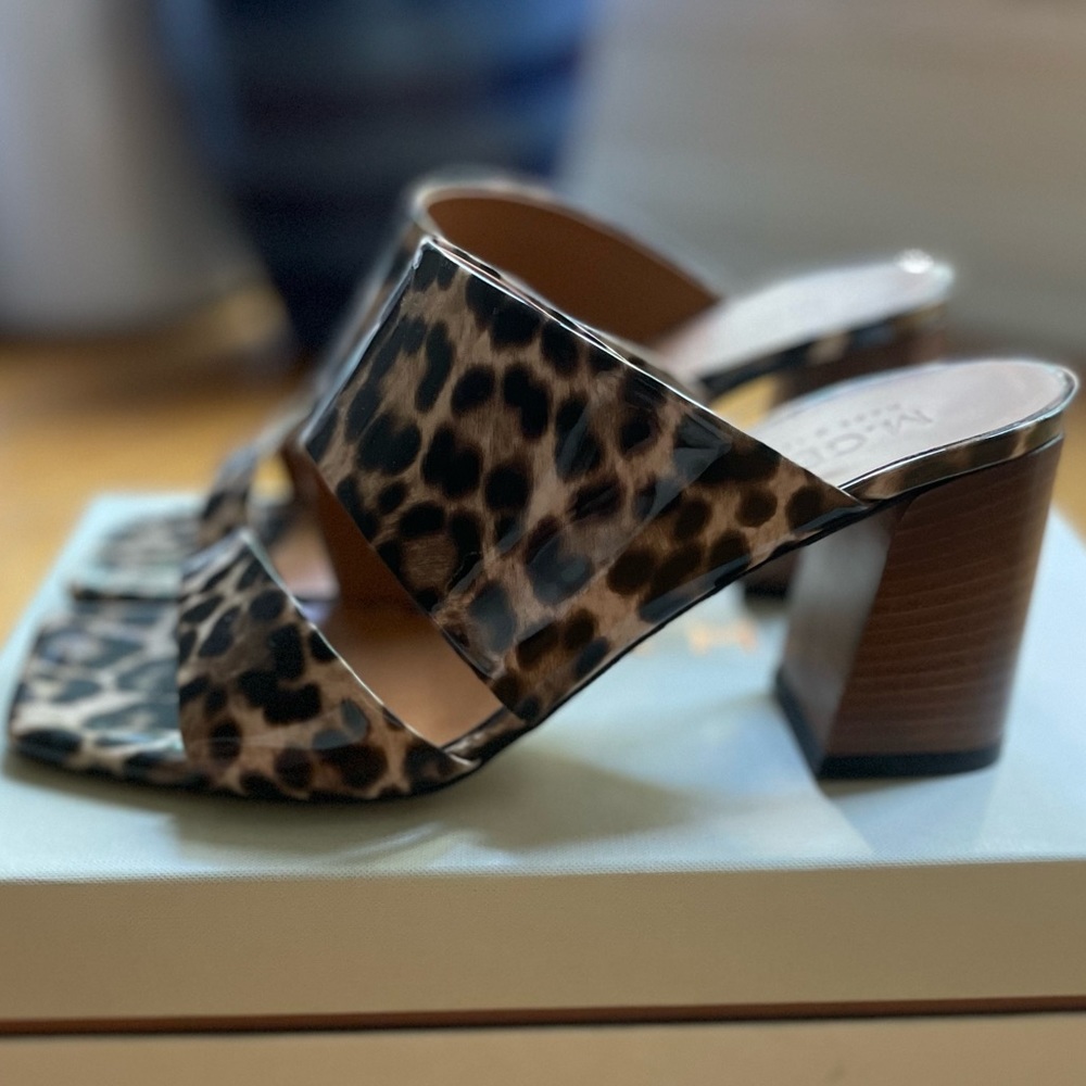 M. Gemi leopard print Zola block heel sandals Size 7.5